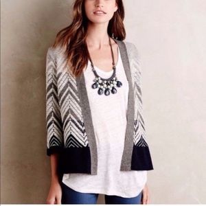 Anthropologie Moth Chevron Wool Blend Cardigan S